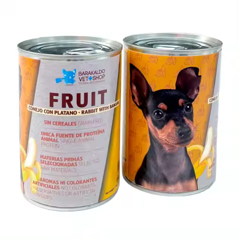 Comida Húmeda Para Perros Fruit Grain Free Conejo Con Plátano Barakaldo Vet Shop 400 Gr - 1