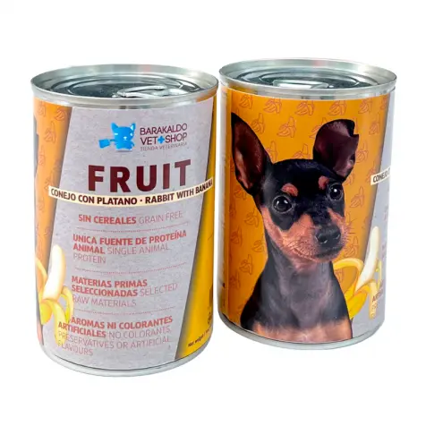 Comida Húmeda Para Perros Fruit Grain Free Conejo Con Plátano Barakaldo Vet Shop 400 Gr - 1