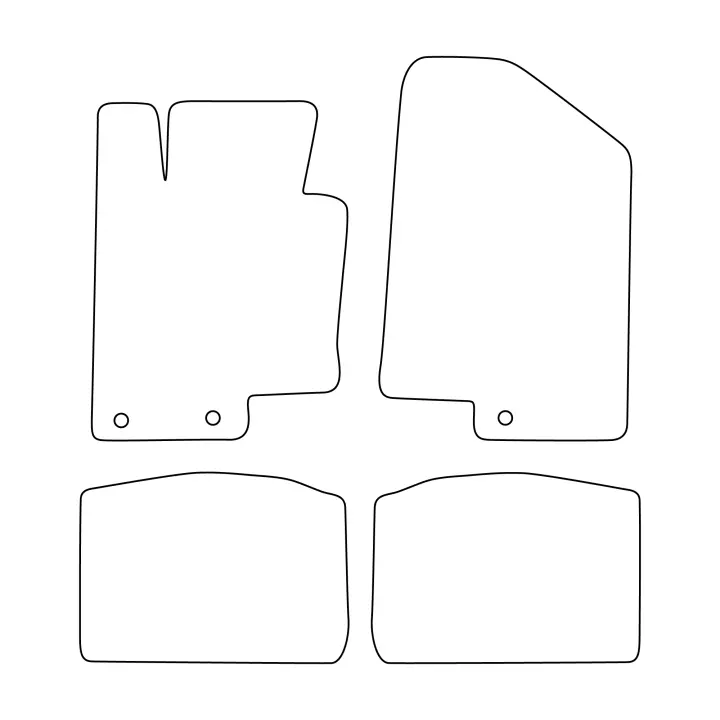 Juego completo de alfombrillas de terciopelo para Kia Optima III 2010-2015 - acabado en rojo - 1