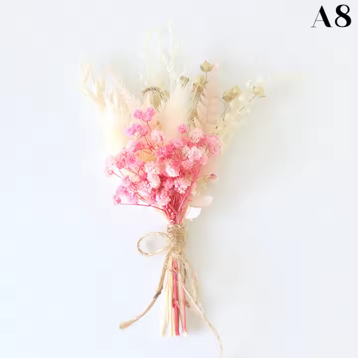 1pc Mini Bouquet De Flores Naturales Secas Para Bodas Boutonnieres Para Best Men Y Llaveros Broche De Flor Corsé Decoración De Navidad - 1
