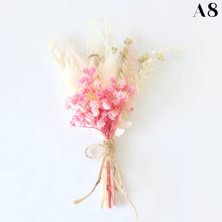 1pc Mini Bouquet De Flores Naturales Secas Para Bodas Boutonnieres Para Best Men Y Llaveros Broche De Flor Corsé Decoración De Navidad - 1
