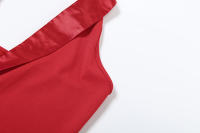 Vestido Elegante Para Mujer NIBBER Sin Espalda Con Halter V-Neck Profundo Verano Sin Mangas Elegante Y Sexy Para Fiesta De Medianoche Vestido Delgado Hasta La Rodilla - details 6