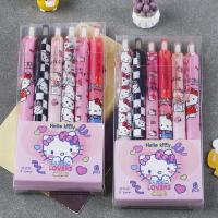 Sanrio Hello Ktiiiy 6pcs Bolígrafo De Gel Presión Cute Para Estudiantes Escritura Rápida Herramienta De Aprendizaje 0.5 Negro Material Plástico Regalo De Papelería Escolar - details 3