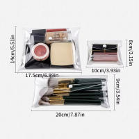 Bolsa De Maquillaje Transparente Organizador Portátil De PVC Para Pinceles Y Productos De Higiene Personal Impermeable Para Almacenamiento De Estationery - details 8