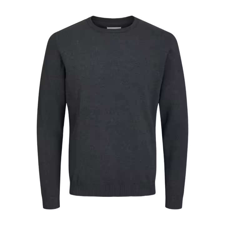 Jack & Jones Jjebasic - Jersey de Punto de Manga Larga para Hombre - Gris Escuro - 1