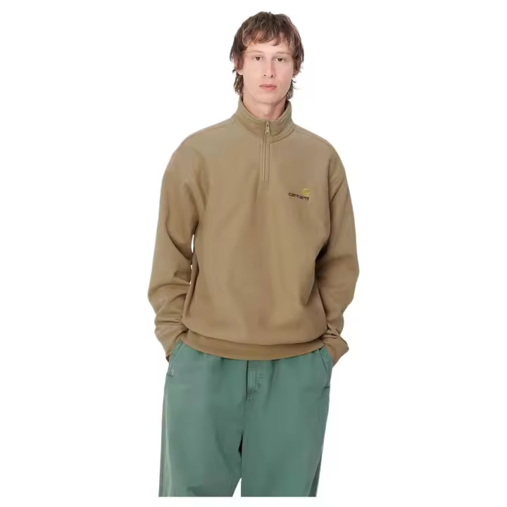 Sudadera Carhartt WIP American Script Half Zip para hombre en color marron - 1