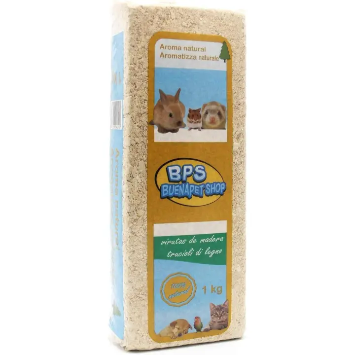 BPS Virutas de Madera Lecho Higienico para Mascotas Serrín para Gato Animales Pequeños Hámster Conejo Loro Ardilla Erizo Diferent 1 Kg - 1