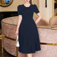 ZANZEA Vestido De Fiesta Coreano Elegante Con Cintura Ajustada Y Pliegues A-line Para Mujer De Manga Corta Estilo Casual Longitud De Rodilla - details 2