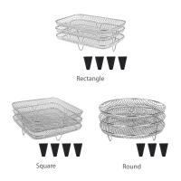 Rack De Asado 3 Capas En Acero Inoxidable Almacenable Soporte Para Carne Fácil De Limpiar Con Base De Silicona Accesorios De Cocina - details 2