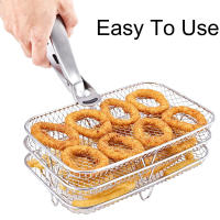Rack Plegable Para Horno Air Fryer De 3 Camas Acero Inoxidable 304 Accesorios Para Asador Y Olla Express Adaptador Universal - details 5