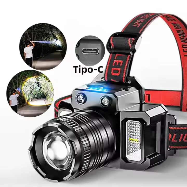 Linterna Frontal Recargable 2000mah LED Super Brillante T51 Inducción Luz De Escenario Impermeable Para Camping Y Trabajo - 1