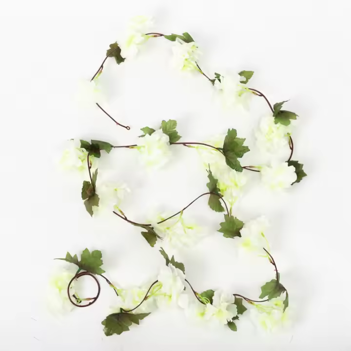 Vine Artificial De Cerezo De 230CM Decoración De Flores Sintéticas Para Casa Balcón Jardín Arco De Boda Accesorios De Adorno De Plantas - 1