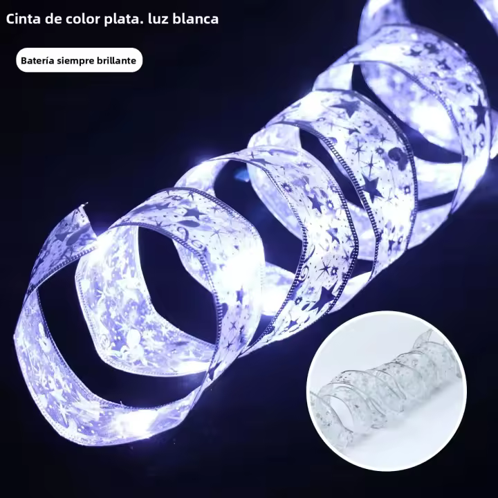 Luces De Navidad LED Cadena De Tules Con Borlas Adornos De Árbol De Navidad Decoración Para El Hogar 2024 Navidad Natal Año Nuevo 2025 - 1