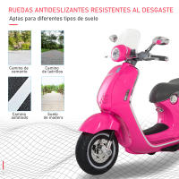 HOMCOM Moto Eléctrica Vespa Faros Música 2 Ruedas Auxiliares para Niños Mayores de 3 Años Motocicleta Infantil Autorizada 108x49x75 cm - details 6