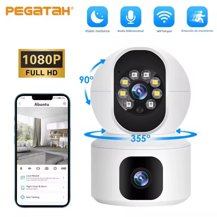 Cámara PTZ PEGATAH 1080P WiFi Monitoreo De Bebé Inalámbrico Con Rastreo Automático Y Detección De Humanos Para Seguridad Doméstica Vigilancia Interior - 1
