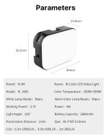 VIJIM Ulanzi VL100C Luz De Video LED Bi-color 3200K-6500K Con Cabeza Giratoria De 170° Y Soporte Frío Batería De 2000mAh Para Vlog Y Cámara - details 9