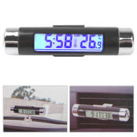 Termómetro Y Reloj De Automóvil 2 En 1 Con Calendario Pantalla LCD Digital Luz Azul Trasera Accesorios Automotrices Clip Sobre - details 2