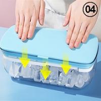 Cubiteras para Hielo con Tapa, 2 Capas Cubitera Silicona con Contenedor y Pala de Hielo, Sin BPA, 48 Cubitos de Hielo Cuadrado Molde Hielo, para Cóctel de Whisky de Cola Congelado (Azul) - details 7