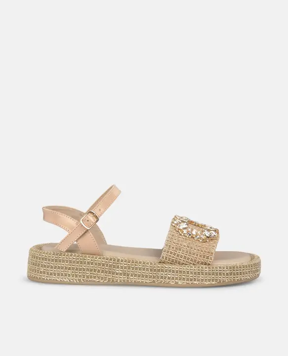 Alma Blue V25BLC113 Sandalias planas para mujer marrón claro en sintético 54611 - 1