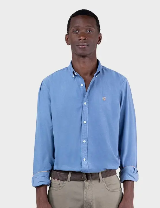 El ganso Pana camisa celeste para hombre - 1