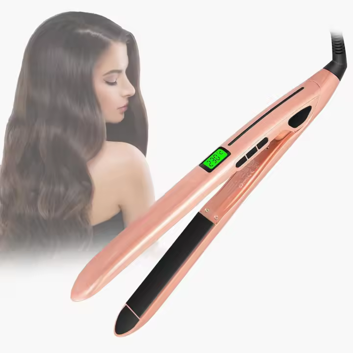 Plancha Pelo 2en1 Rizadora/Alisadora Profesional: Revestimiento Cerámico + Pantalla LED Digital + Calentamiento UltraRápido (Temperatura Ajustable, Seguridad Inteligente) - 1