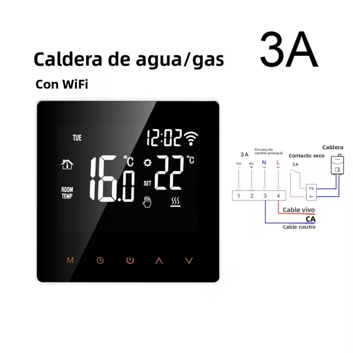Termostato Inteligente WiFi MIUCDA Con Control Remoto Para Calefacción Eléctrica Suelo Agua/Gas Compatible Con Alexa Y Google Home - 1