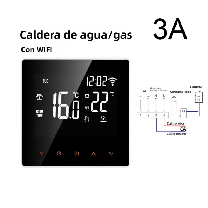 Termostato Inteligente WiFi MIUCDA Con Control Remoto Para Calefacción Eléctrica Suelo Agua/Gas Compatible Con Alexa Y Google Home - 1