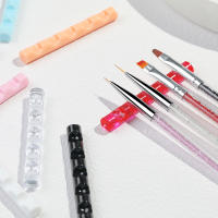 Soporte De Acrílico Para Pinceles De Uñas Y Rotuladores De 5 Cuadrículas Organizador Transparente Para Gel De Uñas Y Pintura - details 2
