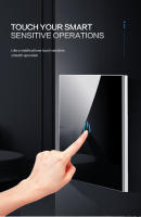 BONDAInterruptor De Pared Táctil 220V EU Estándar Panel De Vidrio Templado Sensor De Luz Impermeable 1/2/3 Gang 1 Way - details 5