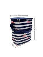 Bolsa Nevera Térmica Grande y Botellero | 4 Tamaños | Rayas Marineras con Flamencos | Picnic, Playa, Camping, Viaje EILV - details 3