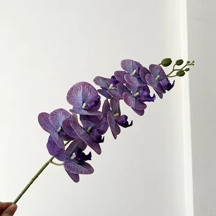 Orquídeas Artificiales De Látex Con 9 Mariposas Para Decoración De Habitaciones Y Mesas Fiesta De Boda Disponibles En Color Natural - 1