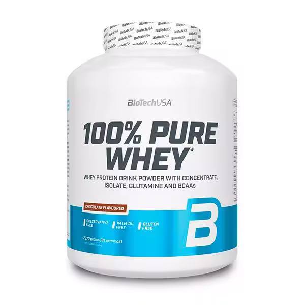 BioTech USA - 100% Pure Whey x 2,27Kg - Con BCAA añadido, glutamina y arginina - 1