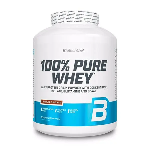 BioTech USA - 100% Pure Whey x 2,27Kg - Con BCAA añadido, glutamina y arginina - 1