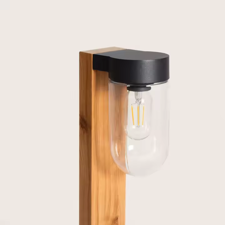 Ledkia Baliza Exterior Superficie Pie 50cm Acero Inoxidable y Cristal Sentinel Negro - 1