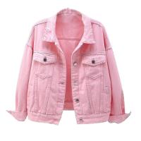 Women Spring And Autumn Coats Warm Solid Long Sleeve Denim Jacket Outerwear - details 1