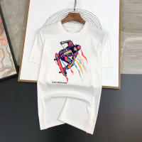 Camiseta Estampada De Patines De Color Spray Primavera Verano Moda Unisex Cuello Redondo Manga Corta Estilo Coreano Top Tees Para Mujer Y Hombre - details 2