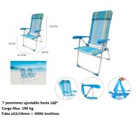 Silla Alta plegable de playa con Cojin estructura de aluminio y tejido Textileno, transpirable y fresco - Maxia Market - details 10