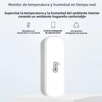 Sensor Inteligente De Temperatura Y Humedad WiFi Control Remoto Por App Compatible Con Alexa Y Google Home Para Interior - details 0