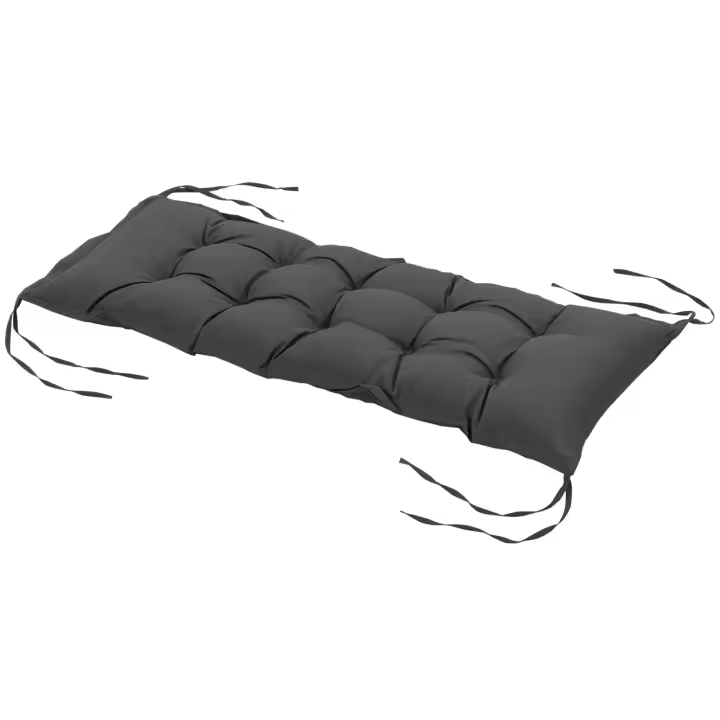 Outsunny Cojín para Banco de Jardín Acolchado 100x40x10 cm Cojín Rectangular para Interior y Exterior con Relleno Grueso y Cintas de Sujeción Gris Oscuro - 1