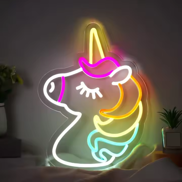 Lámpara Neón Unicornio Para Decoración De Pared Ajustable Brillo USB Para Dormitorio De Niñas Regalo De Cumpleaños Boda Fiesta Decoración De Pared - 1