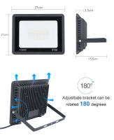 TUYA Floodlight Inteligente RGB Control Por App Y Voz RGBCW CCT 3000-6500K 30W 50W 100W 220V AC Para Iluminación Exterior De Jardín Y Fiestas - details 16
