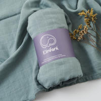 Elinfant Manta De Seda De Bambú Y Algodón Para Bebé Recién Nacido 120x110cm Toalla De Baño Y Envoltura De Alta Calidad Con Estampado Digital Unisex - details 6
