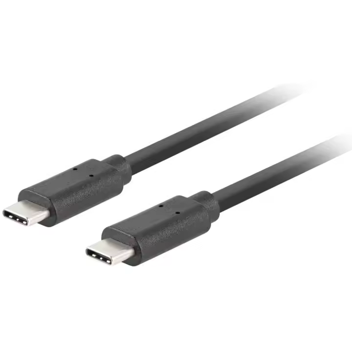 Lanberg - Cable USB C a USB C 1 m CA-CMCM-32CU-0010-BK compatible con USB 3.2 Gen 2 (3.1 Gen 2), alta velocidad de transferencia y carga rápida, color negro, ideal para MacBook, iPad Pro y smartphones Android - 1