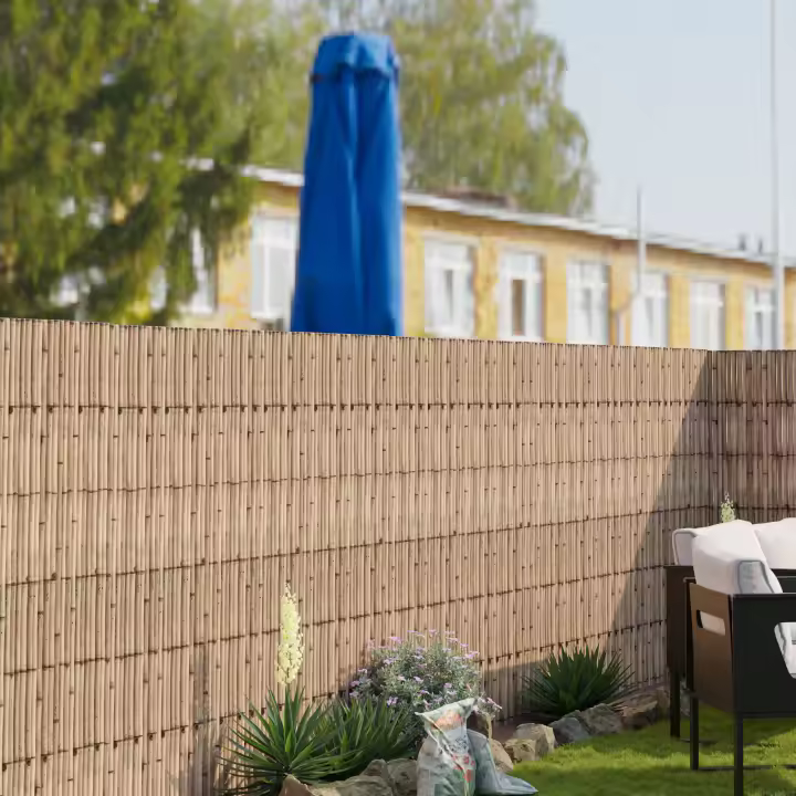 Cañizo Allzio privacidad con la estera de jardín de caña 500 x 150 cm - Color natural [casa.pro] - 1