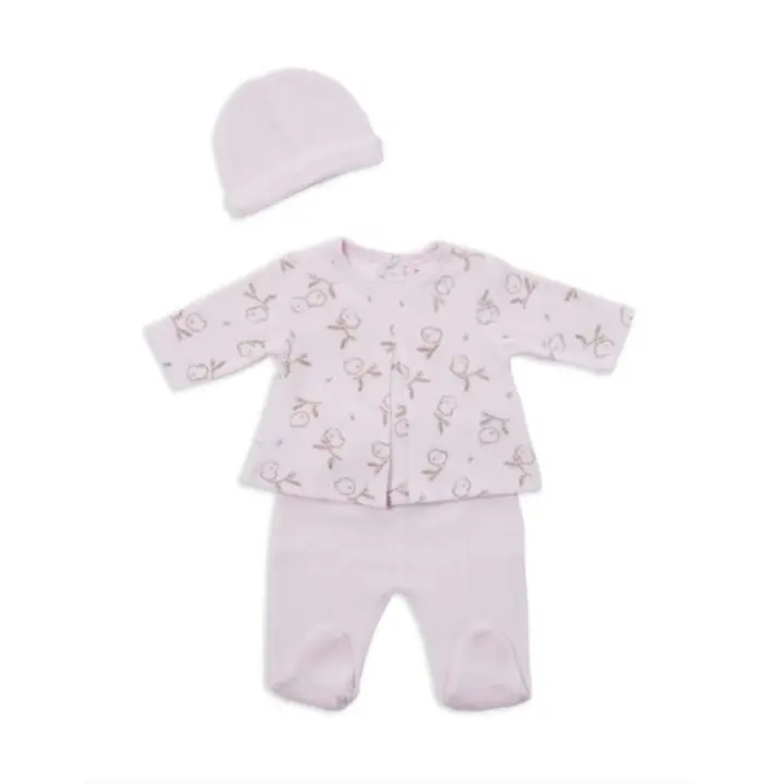 Babybol Conjunto de 2 Piezas y Gorro Para Bebe Ropa para Bebes Conjunto Primeras Puestas de Invierno Caliente y Suave 2 Piezas y Gorro para Bebes Recien Nacidos talla 3 meses Rosa - 1