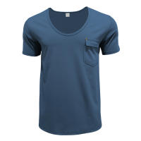 Camiseta De Verano Para Hombre Estilo Slim Fit Cuello U Color Sólido Casual Versátil Camisa Henry Manga Corta Moda 2025 - details 9