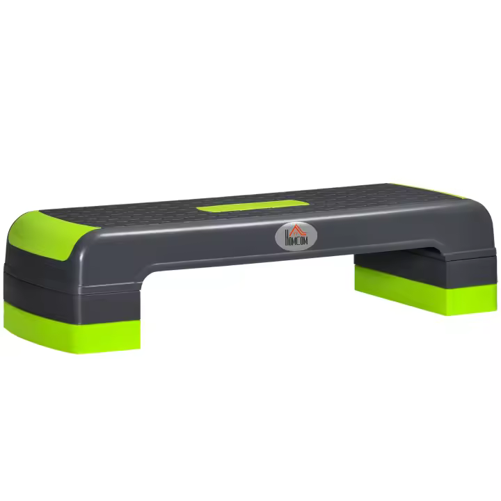 HOMCOM Step de Aeróbic Plataforma Step para Fitness con Altura Ajustable de 10/15/20 cm Tabla de Ejercicio en Casa Gimnasio Oficina Carga 150 kg 78x28x20 cm - 1
