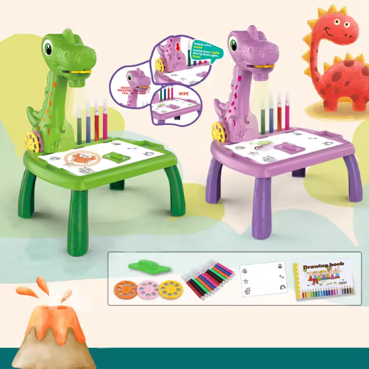Tablero De Dibujo De Proyección Multifuncional Con Dinosaurios Juguete Educativo Para Niños Tablero De Escritura Para Educar a Los Niños - 1