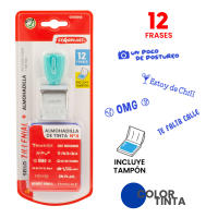 Sello Rotativo Starplast con Tampón Tinta Nº 4 - 12 Frases Divertidas para Sellar - details 1
