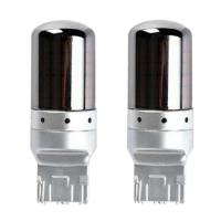 2 Unids Chrome 7440 T20 144SMD Ambar Canbus Free Error LED Bombilla de La Lámpara de Luz de Señal de Vuelta - details 0